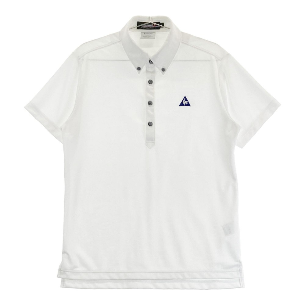 LECOQ GOLF ルコックゴルフ 半袖ポロシャツ ボタンダウン 総柄 ホワイト系 L 【中古】ゴルフウェア メンズ