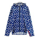 MARK&LONA マークアンドロナ ジップパーカー 総柄 ネイビー系 44 【中古】ゴルフウェア メンズ