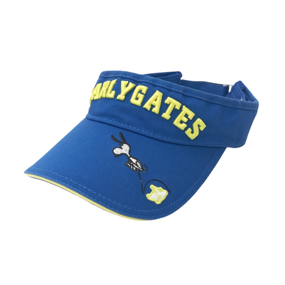 PEARLY GATES パーリーゲイツ × PEANUTS スヌーピー サンバイザー ブルー系 FR 【中古】ゴルフウェア