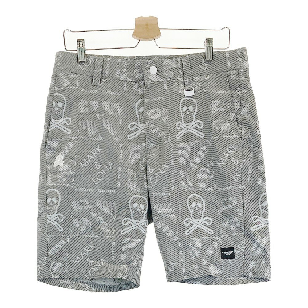 MARK&LONA マークアンドロナ 2024年モデル ハーフパンツ スカル 総柄 グレー系 48 【中古】ゴルフウェア メンズ