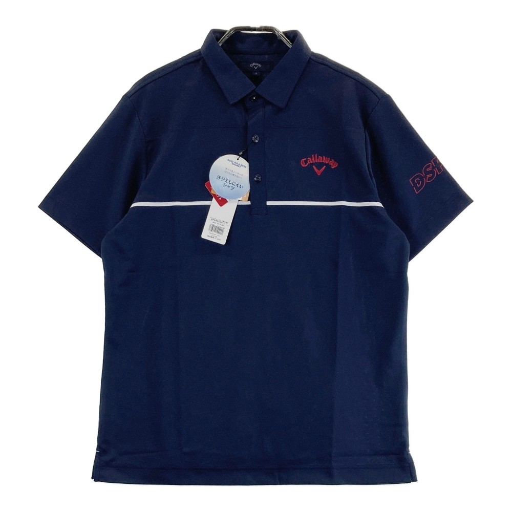 CALLAWAY キャロウェイ 2022年モデル 半袖ポロシャツ ネイビー系 L 【中古】ゴルフウェア メンズ