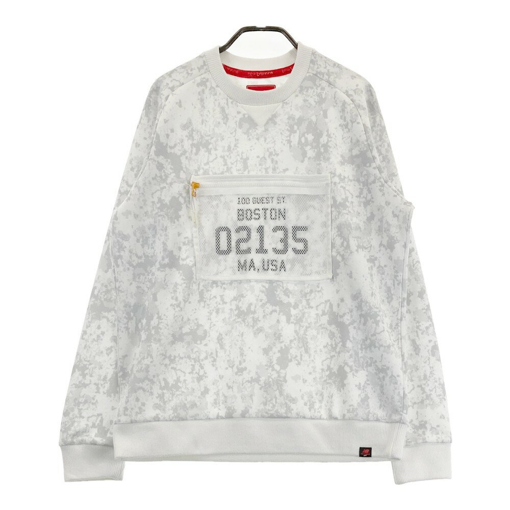 NEW BALANCE ニューバランス スウェット トレーナー 総柄 ホワイト系 4 【中古】ゴルフウェア メンズ