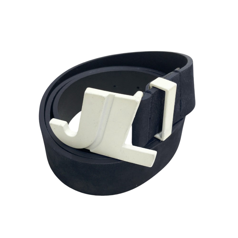 J.LINDEBERG ジェイリンドバーグ バックルレザーベルト ネイビー系 90cm/32-33 【中古】ゴルフウェア