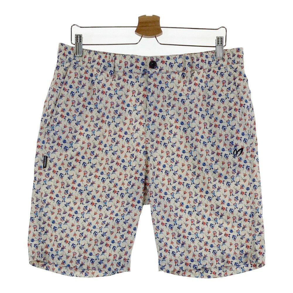 MASTER BUNNY EDITION マスターバニーエディション ナイロン ストレッチハーフパンツ 総柄 ベージュ系 6 【中古】ゴルフウェア メンズ