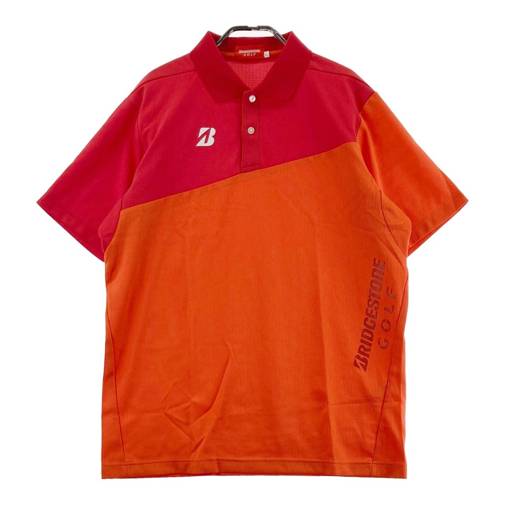 BRIDGESTONE GOLF ブリヂストンゴルフ 半袖ポロシャツ レッド系 L 【中古】ゴルフウェア メンズ