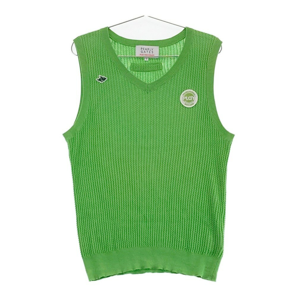 PEARLY GATES パーリーゲイツ ニットベスト グリーン系 4 【中古】ゴルフウェア メンズ