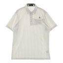 MUNSING WEAR マンシングウェア 2024年モデル サッカー地 半袖ポロシャツ ストライプ柄 ベージュ系 L 【中古】ゴルフウェア メンズ(4)