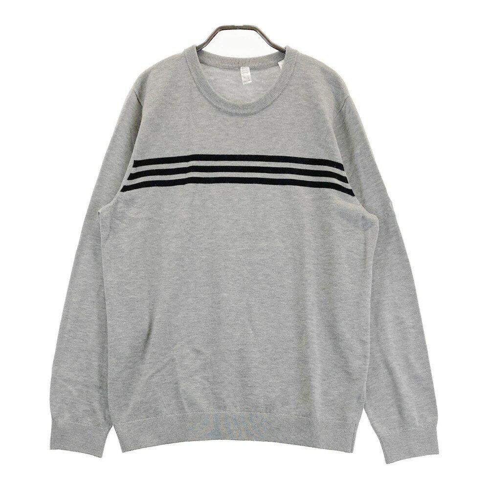 ADIDAS GOLF アディダスゴルフ FS6903 長袖ニットセーター グレー系 O 【中古】ゴルフウェア メンズ