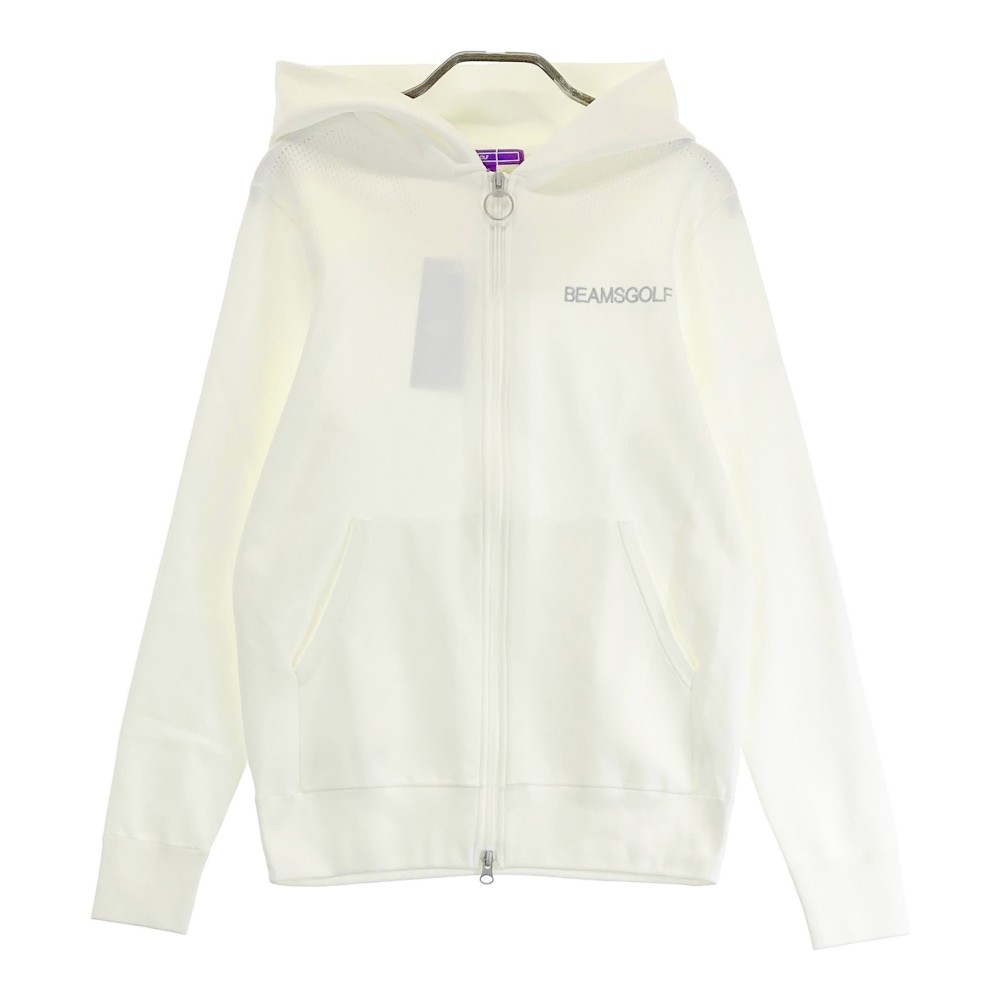 BEAMS GOLF ビームスゴルフ 2024年モデル ニット ジップ ジャケット パーカー ホワイト系 S 【中古】ゴルフウェア メンズ