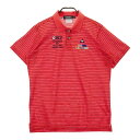 LECOQ GOLF ルコックゴルフ 半袖ポロシャツ ロゴ刺繍 ボーダー柄 レッド系 LL 【中古】ゴルフウェア メンズ(4)