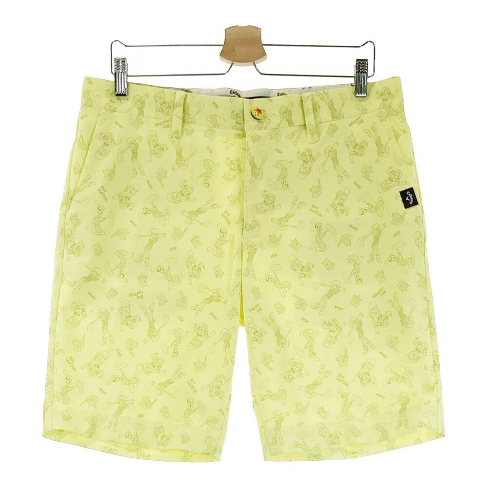 CALLAWAY キャロウェイ ×トイストーリー 2023年モデル ハーフパンツ 総柄 イエロー系 LL 【中古】ゴルフウェア メンズ