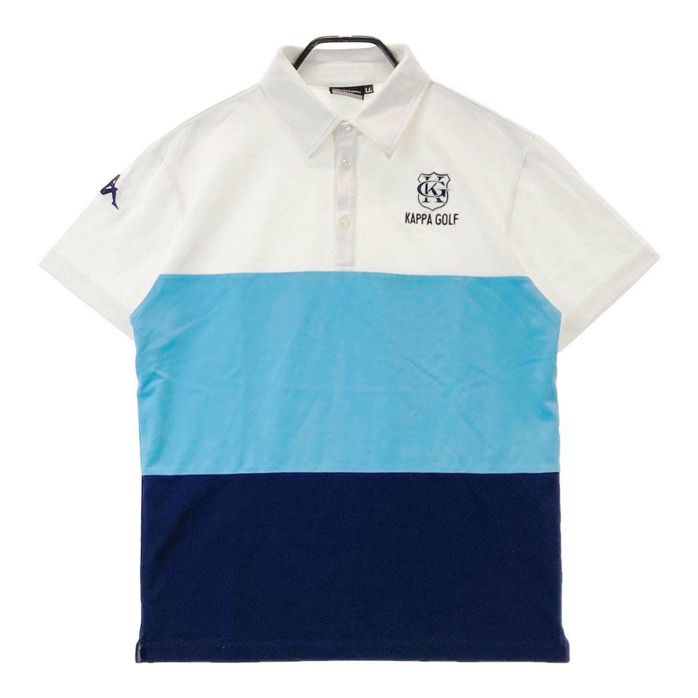 KAPPA GOLF カッパゴルフ 半袖ポロシャツ ブルー系 LL 【中古】ゴルフウェア メンズ