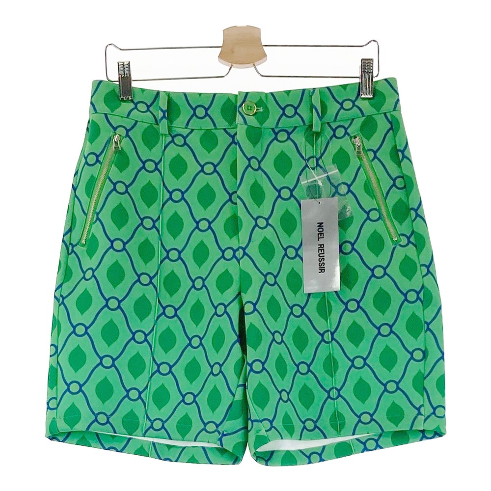 NOEL REUSSIR ノエルレシール ストレッチ ハーフパンツ 総柄 グリーン系 3 【中古】ゴルフウェア メンズ