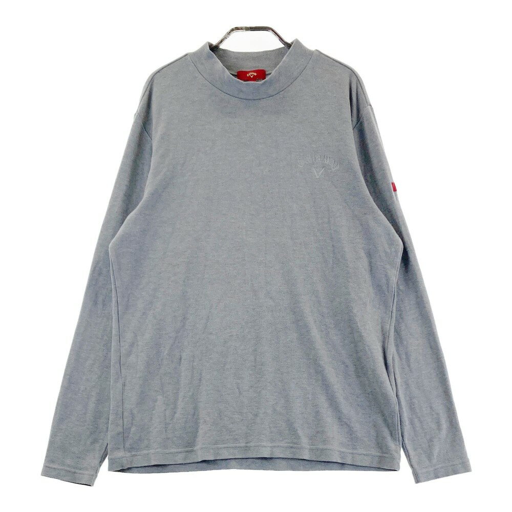 CALLAWAY キャロウェイ レッドレーベル モックネック 長袖ニットセーター グレー系 LL 【中古】ゴルフウェア メンズ