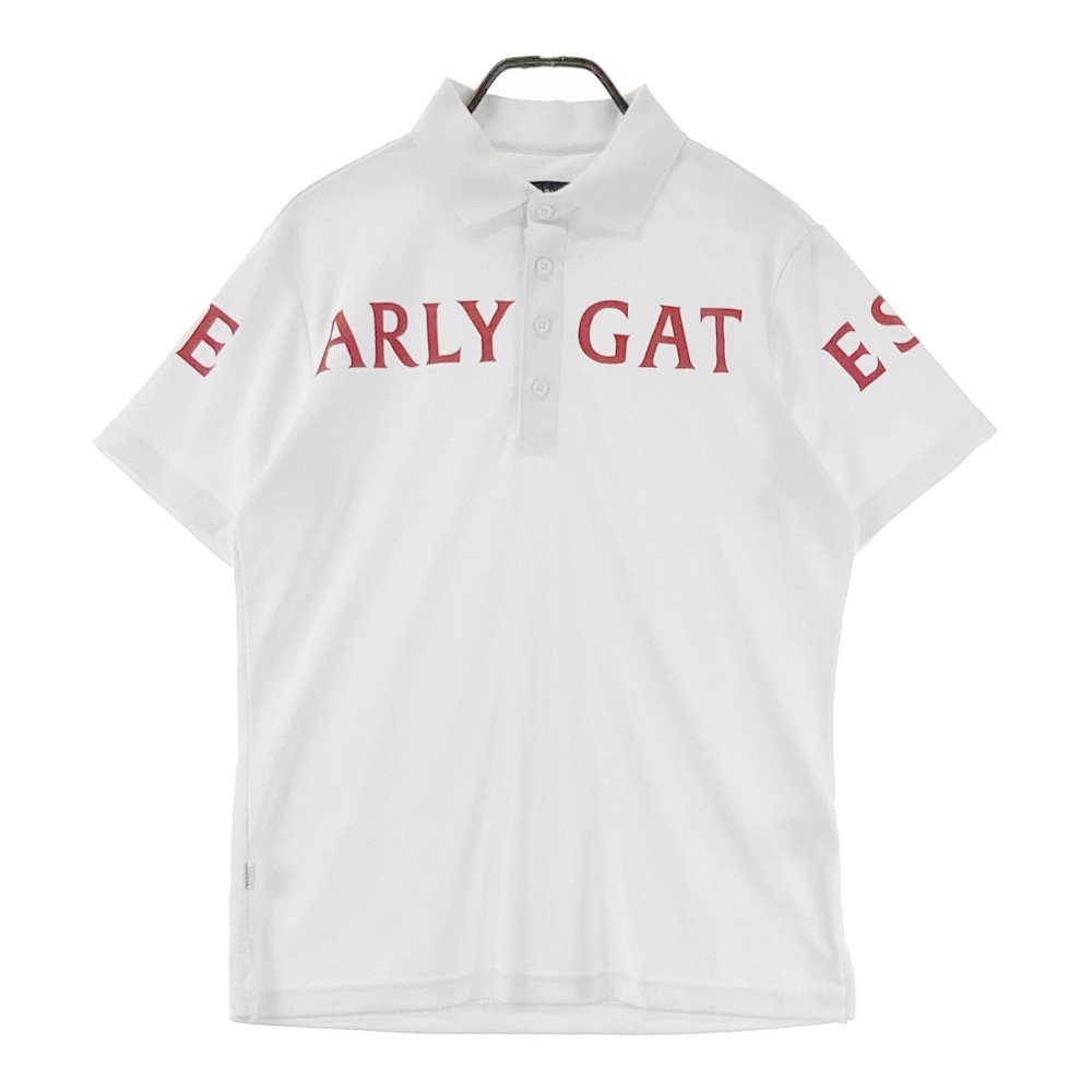 PEARLY GATES パーリーゲイツ 2023年モデル 半袖ポロシャツ ロゴプリント ホワイト系 4 【中古】ゴルフウェア メンズ