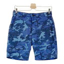 BEAMS GOLF ビームスゴルフ ハーフパンツ カモフラ 迷彩柄 ブルー系 S 【中古】ゴルフウェア メンズ(4)
