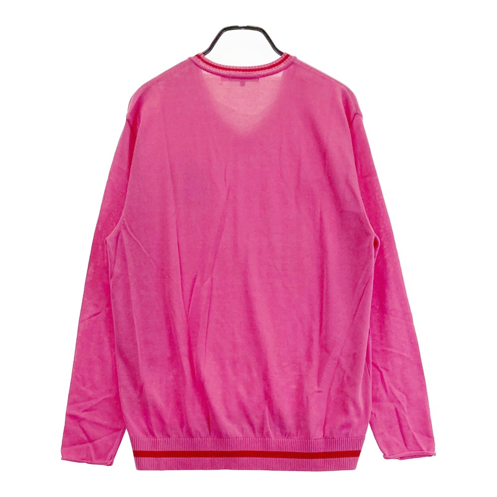 DANCE WITH DRAGON ダンスウィズドラゴン Vネック ニットセーター ピンク系 4 【中古】ゴルフウェア メンズ