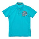 DANCE WITH DRAGON ダンスウィズドラゴン 半袖ポロシャツ スパンコール ブルー系 2 【中古】ゴルフウェア メンズ(4)