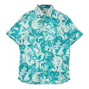 CALLAWAY キャロウェイ 2023年モデル 半袖ポロシャツ ボタンダウン ボタニカル柄 ブルー系 L 【中古】ゴルフウェア メンズ