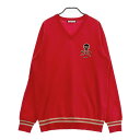 MARK&LONA マークアンドロナ MLM-9A-AB01 ニットセーター スカル レッド系 48 【中古】ゴルフウェア メンズ