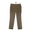BEAMS GOLF ビームスゴルフ パープルレーベル ロングパンツ 総柄 ブラウン系 44 【中古】ゴルフウェア メンズ