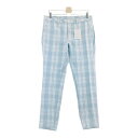 JACK BUNNY ジャックバニー ストレッチパンツ チェック柄 ブルー系 6 【中古】ゴルフウェア メンズ(4)