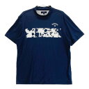 CALLAWAY キャロウェイ 2024年モデル モックネック 半袖Tシャツ 花柄 ネイビー系 LL 【中古】ゴルフウェア メンズ
