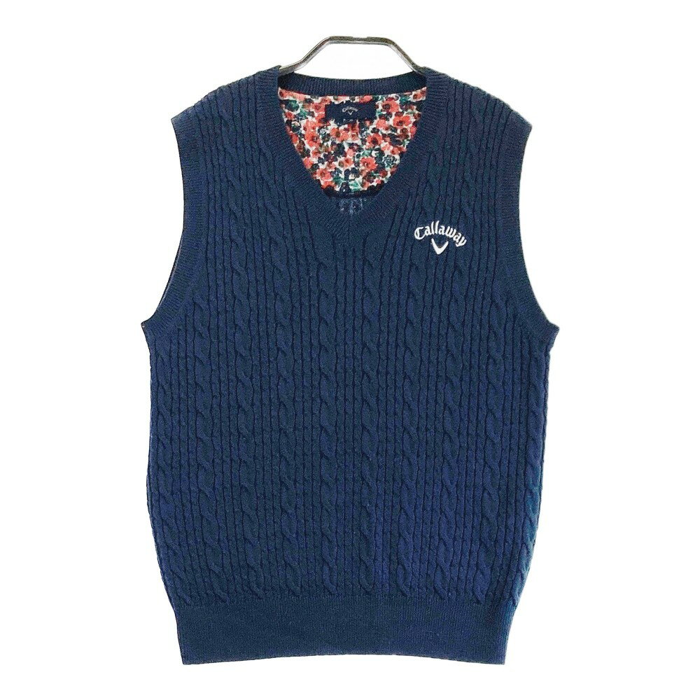 CALLAWAY キャロウェイ Vネック ニットベスト ネイビー系 M 【中古】ゴルフウェア メンズ