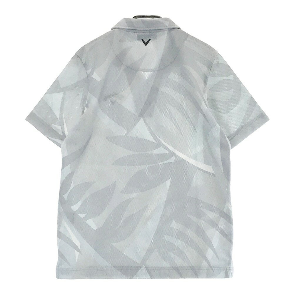 CALLAWAY キャロウェイ 2022年モデル メッシュ 半袖ポロシャツ 総柄 グレー系 M 【中古】ゴルフウェア メンズ