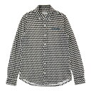 JACK BUNNY ジャックバニー 長袖シャツ ボタンダウン ウサギ 総柄 ブラック系 4 【中古】ゴルフウェア メンズ