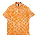 ZOY ゾーイ 半袖ポロシャツ 総柄 オレンジ系 2 【中古】ゴルフウェア メンズ(4)