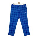 PUMA GOLF プーマゴルフ ロングパンツ チェック柄 ブルー系 W34/L32 【中古】ゴルフウェア メンズ(4)