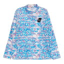 MUNSING WEAR マンシングウェア ×Rafael Lanfranco 2022年モデル モックネック 長袖Tシャツ 総柄 ブルー系 L 【中古】ゴルフウェア メンズ