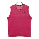 MUNSING WEAR マンシングウェア ニットベスト レッド系 L 【中古】ゴルフウェア メンズ