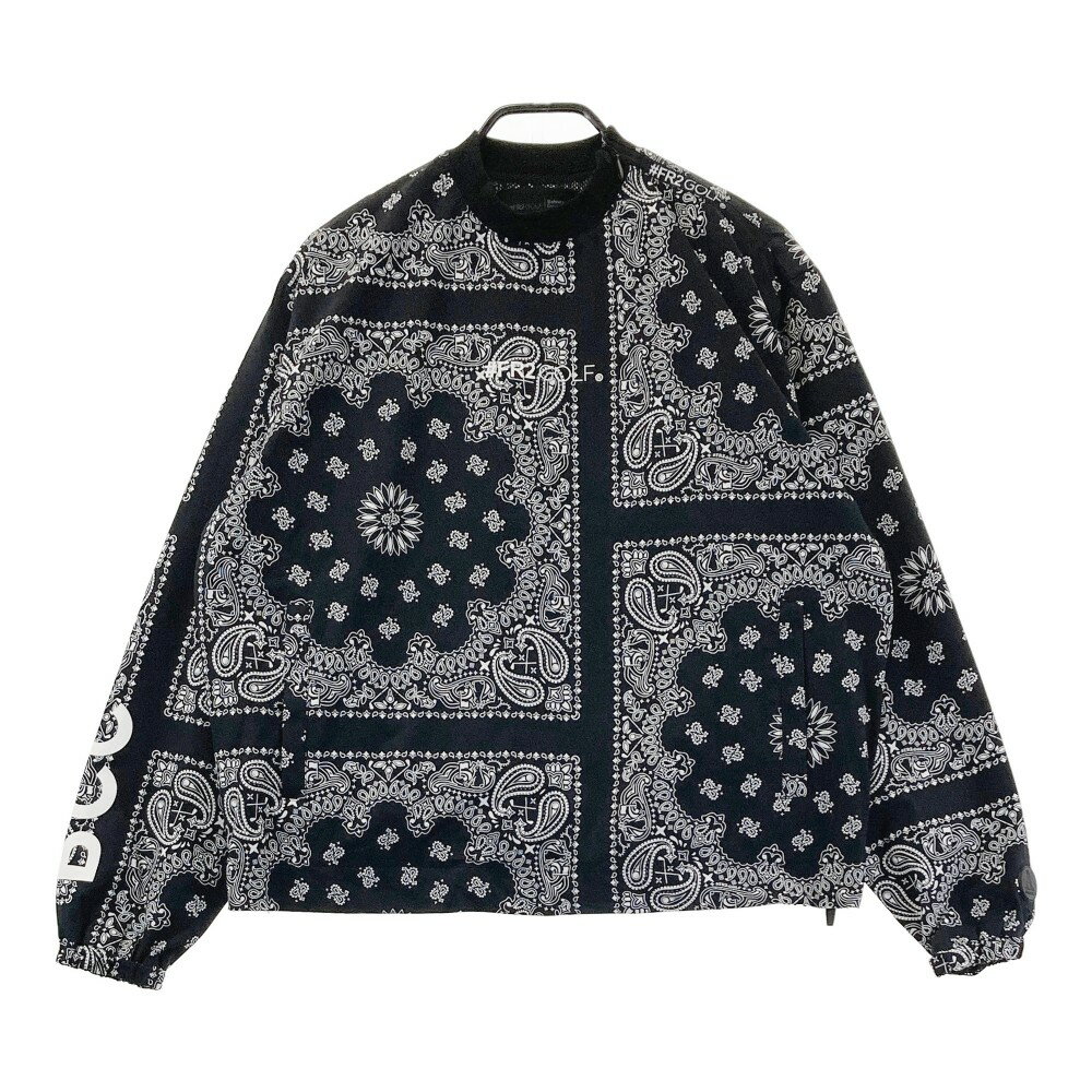 美品】エフアールツー ブルゾン 黒×グレー ハーフジップ バック 美品】エフアールツー ブルゾン 黒×グレー ハーフジップ バック
