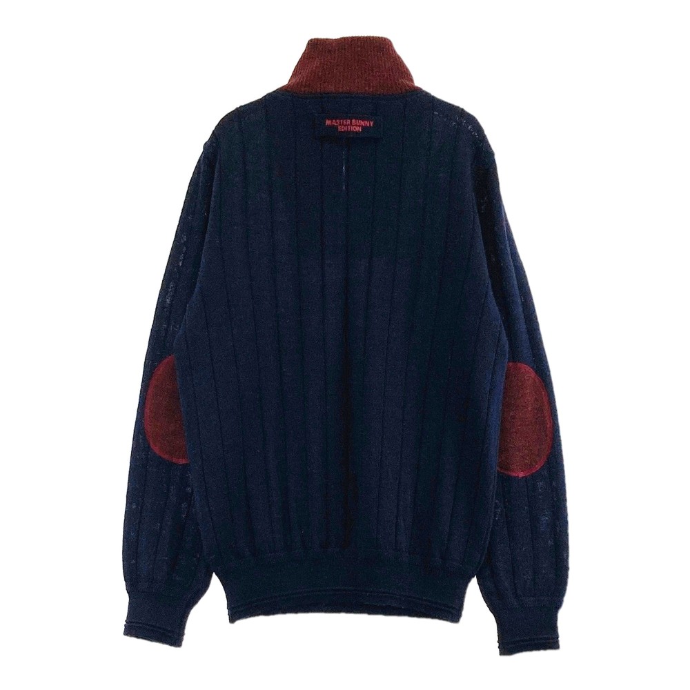MASTER BUNNY EDITION マスターバニーエディション ハーフジップ ウール ニットセーター ネイビー系 4 【中古】ゴルフウェア メンズ