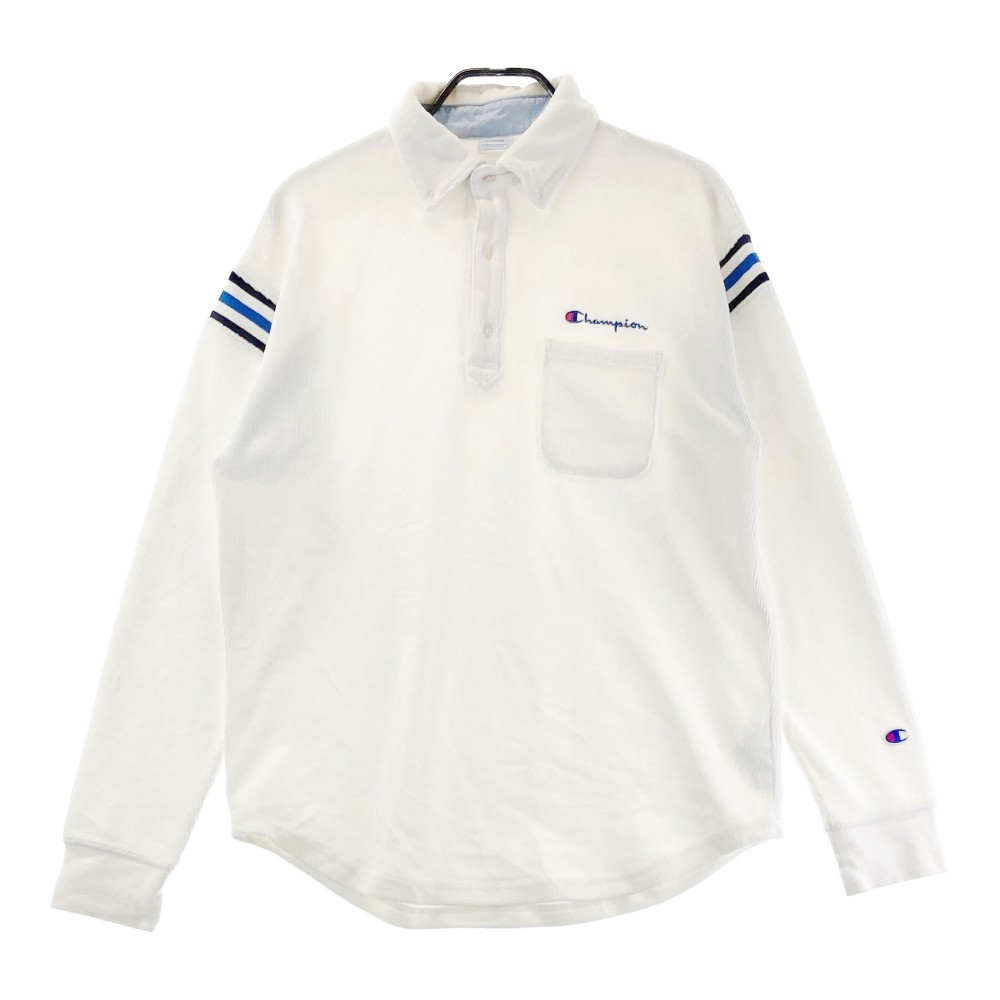 CHAMPION GOLF チャンピオンゴルフ 長袖ポロシャツ ボタンダウン ホワイト系 X-LARGE 【中古】ゴルフウェア メンズ