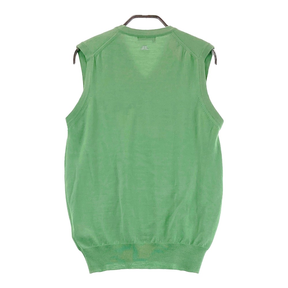 J.LINDEBERG ジェイリンドバーグ Vネックニットベスト ウール グリーン系 S 【中古】ゴルフウェア メンズ
