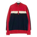 MUNSING WEAR マンシングウェア ハーフジップ ニットセーター レッド系 M 【中古】ゴルフウェア メンズ