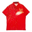 DANCE WITH DRAGON ダンスウィズドラゴン 半袖ポロシャツ 総柄 レッド系 2 【中古】ゴルフウェア メンズ(4)