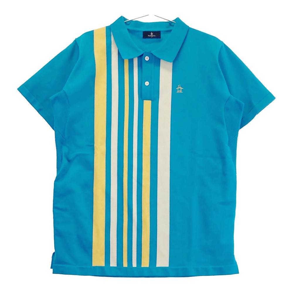 MUNSING WEAR マンシングウェア ニット 半袖ポロシャツ ブルー系 L 【中古】ゴルフウェア メンズ