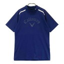 CALLAWAY キャロウェイ ハイネック半袖Tシャツ 総柄 ネイビー系 M 【中古】ゴルフウェア メンズ(4)