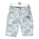 GOTCHA ガッチャ ハーフパンツ ボタニカル柄 ホワイト系 M 【中古】ゴルフウェア メンズ(4)