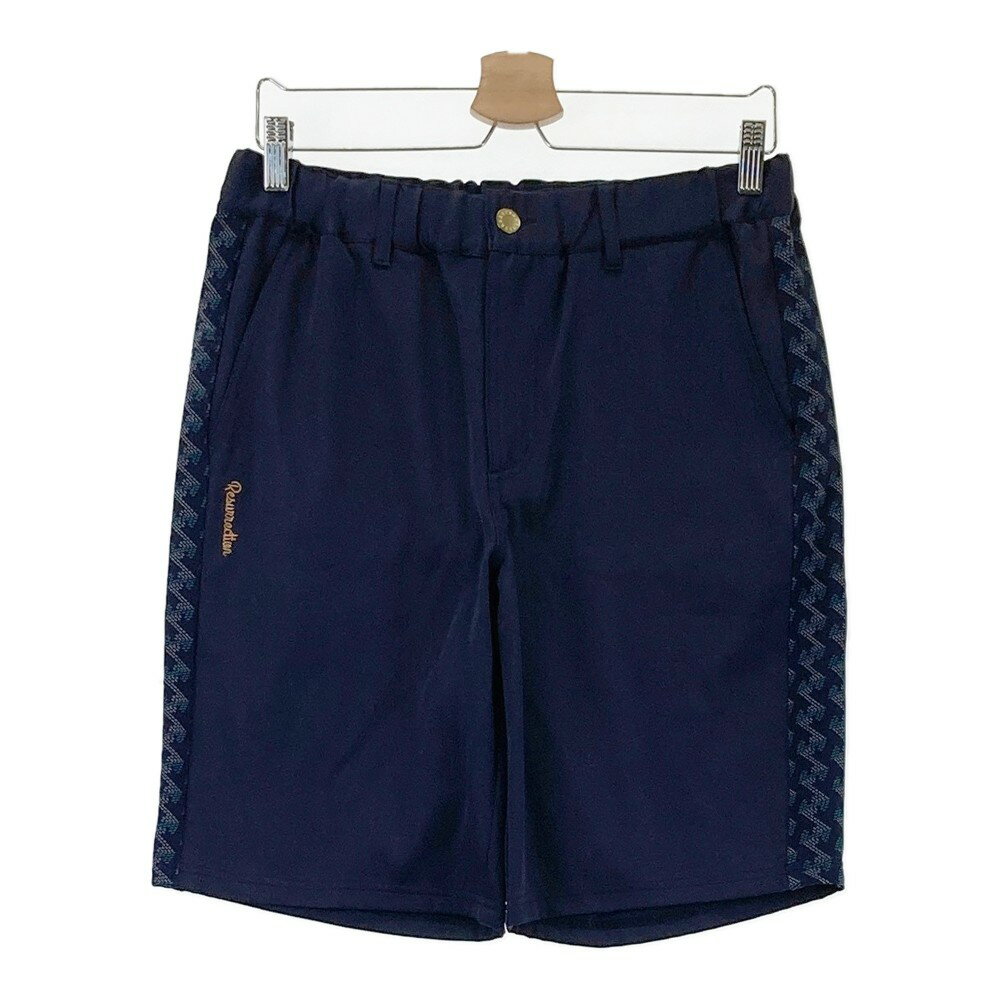 RESURRECTION レザレクション ; ストレッチ ハーフパンツ ネイビー系 L 【中古】ゴルフウェア メンズ