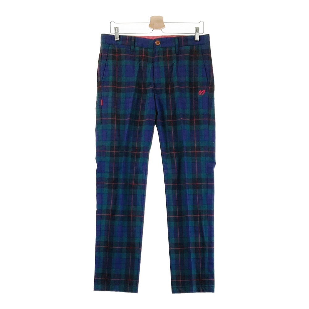 MASTER BUNNY EDITION マスターバニーエディション ストレッチパンツ チェック柄 カーキ系 4 【中古】ゴルフウェア メンズ