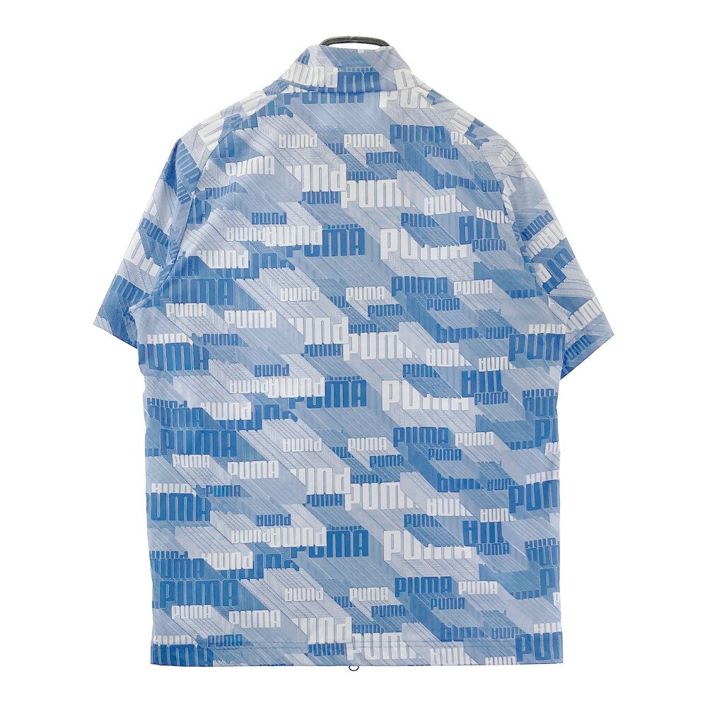 PUMA GOLF プーマゴルフ ジャケット 総柄 ブルー系 M 【中古】ゴルフウェア メンズ