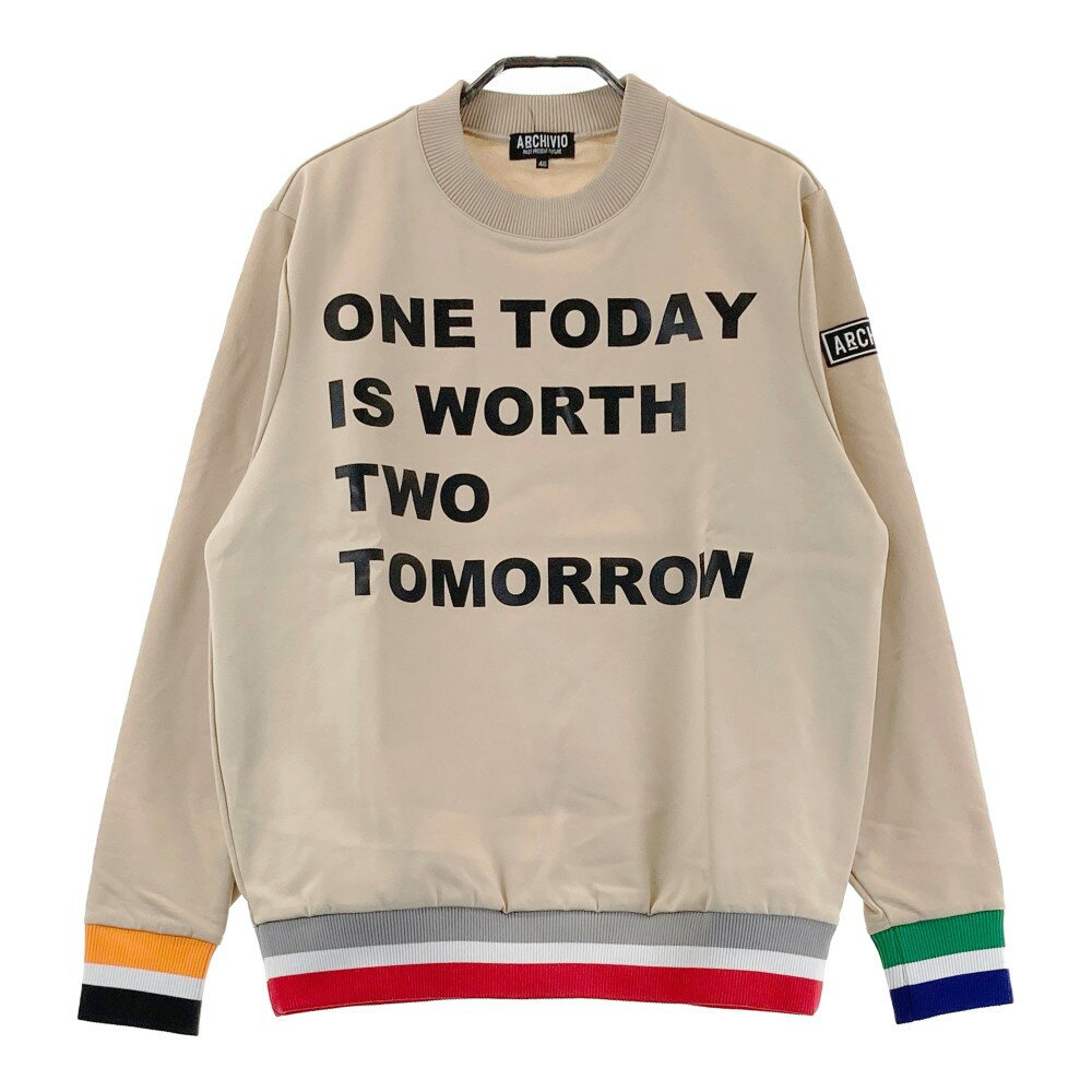 ARCHIVIO アルチビオ スウェットトレーナー ベージュ系 46 【中古】ゴルフウェア メンズ