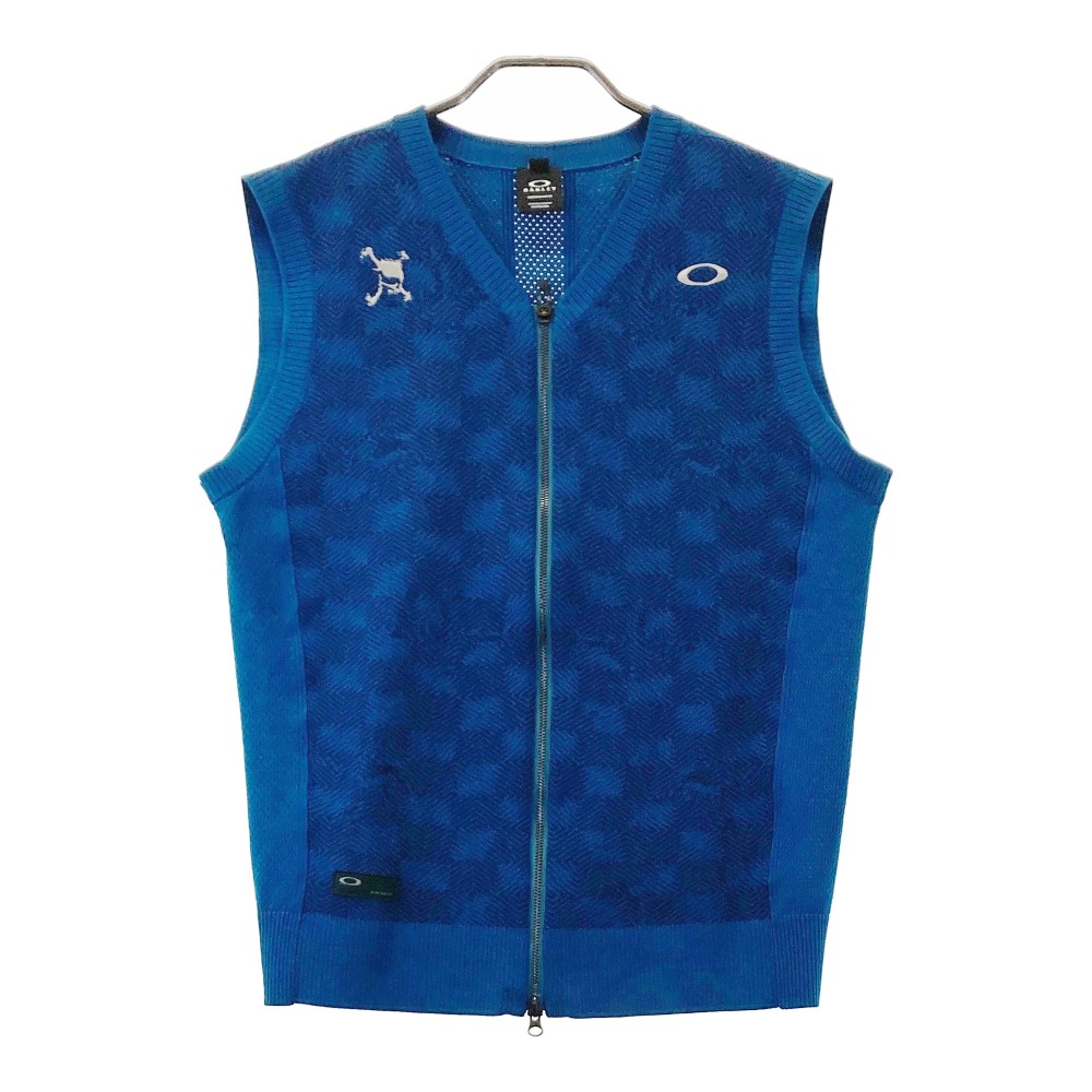 OAKLEY オークリー ジップベスト ブルー系 XL 【中古】ゴルフウェア メンズ