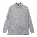ZOY ゾーイ 長袖ポロシャツ ボタンダウン 総柄 グレー系 2 【中古】ゴルフウェア メンズ(4)