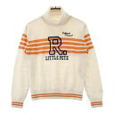 MUNSING WEAR マンシングウェア R.line タートルネック長袖Tシャツ ボーダー柄 オレンジ系 L 【中古】ゴルフウェア メンズ(4)